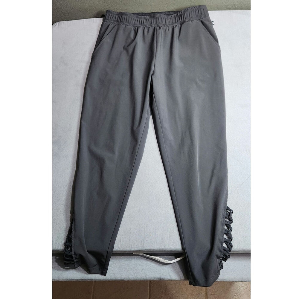 Fabletics Women's Gray Lattice Cutout Athletic Jogger Pants Size Small